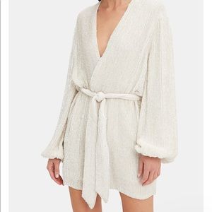 Retrofete Gabrielle Robe Dress in Pearl